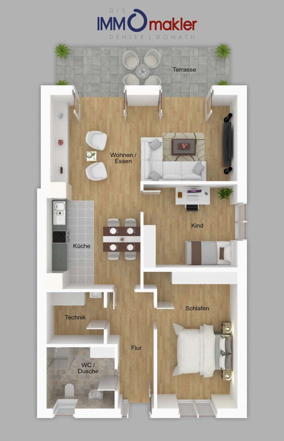Grundriss Doppelhaush�lfte Frankenblick