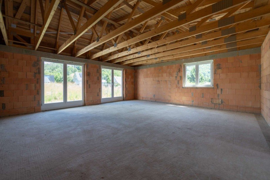 Rohbau Wohnzimmer Doppelhaush�lfte Frankenblick