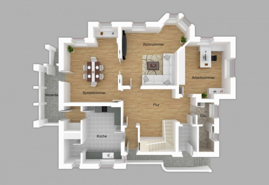 Grundriss Erdgeschoss Einfamilienhaus Coburg