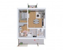 Grundriss Wohnung 1 Pre -Sale! Absolute Energieeffizienz - Exklusive 3 Zimmerwohnungen mit Balkon + Aufzug in Trunstadt!