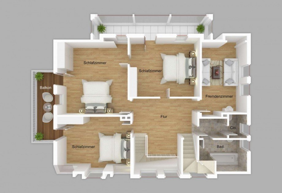 Grundriss Obergeschoss Einfamilienhaus Coburg