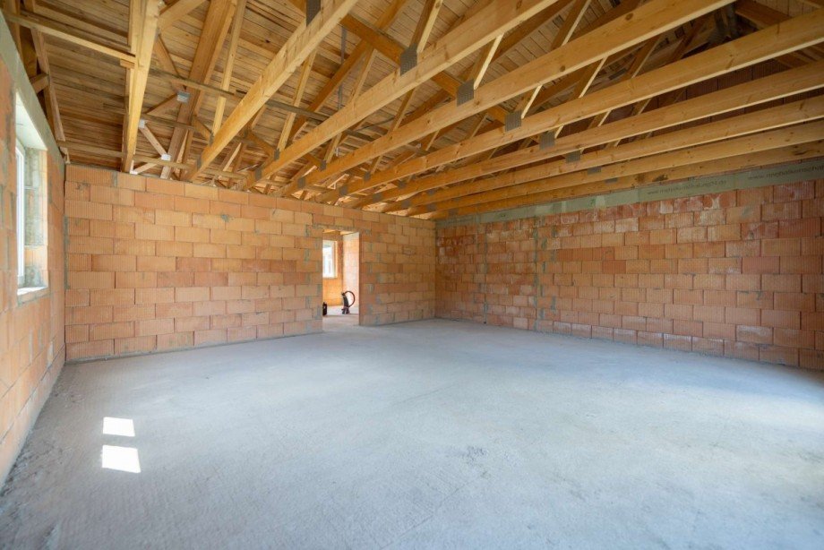 Rohbau Wohnzimmer Doppelhaush�lfte Frankenblick