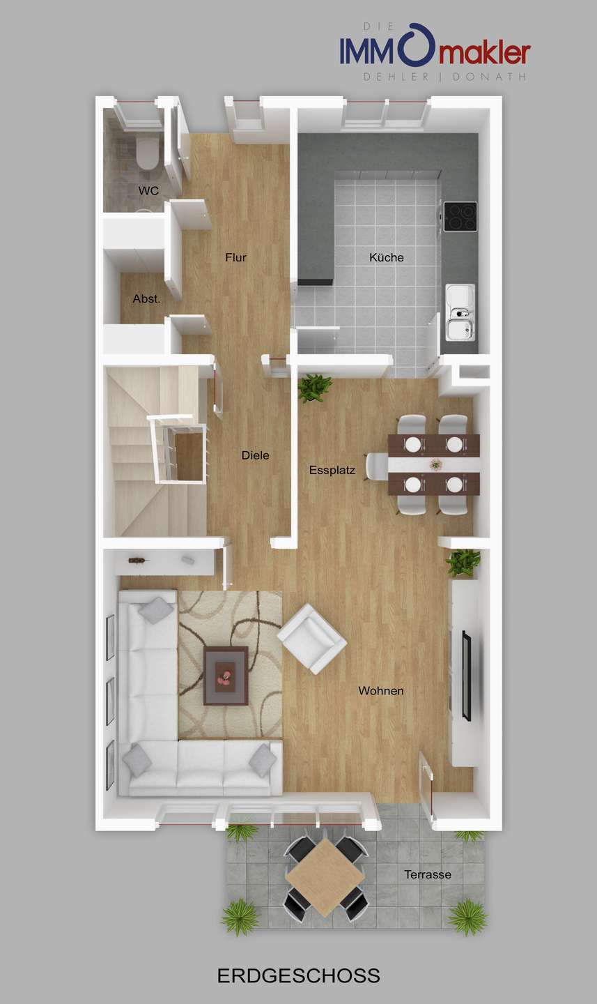 Grundriss EG Reihenmittelhaus Neustadt bei Coburg