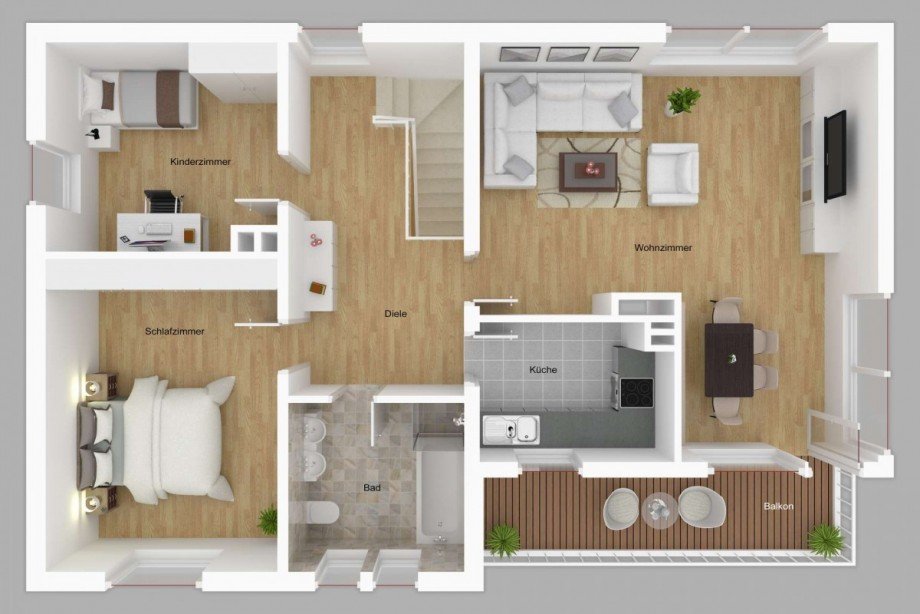 Grundriss Obergeschoss Einfamilienhaus R�dental