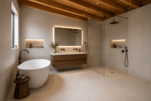 Badezimmer, visualisiert Moderner Rohbau-Bungalow mit Energiestandard A+ - Gestalten Sie Ihr Traumhaus selbst!