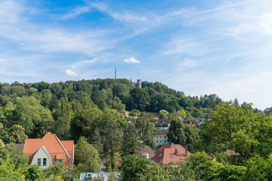 Blick vom Balkon zum Eckardsturm Einfamilienhaus Coburg