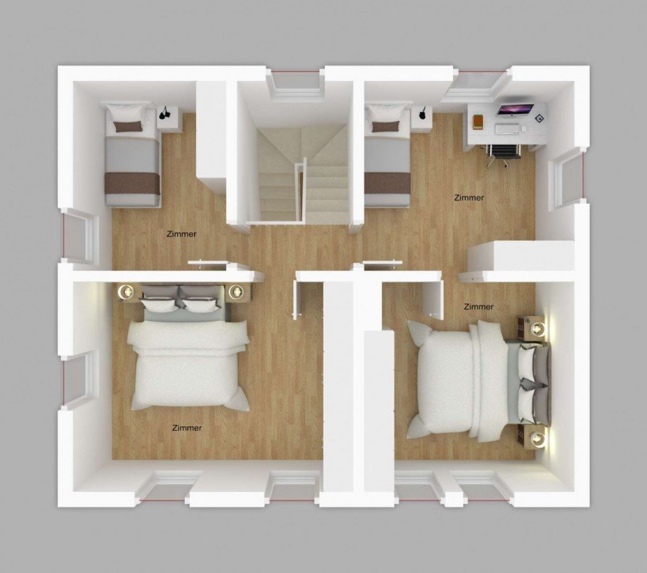 Grundriss OG Einfamilienhaus R�dental